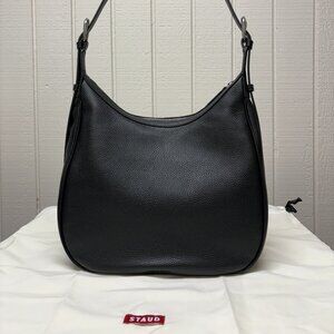 STAUD Pine Hobo in Black Leather